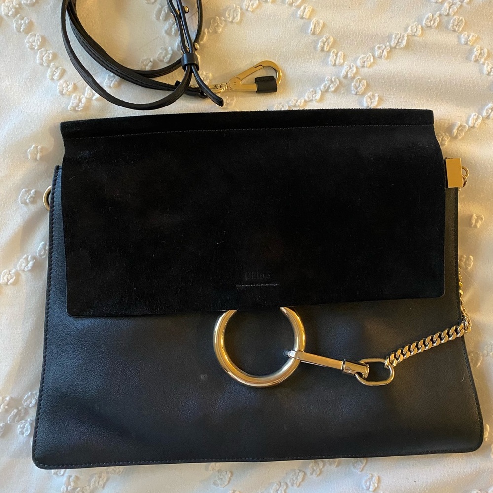 Chloe suede calf medium Faye black